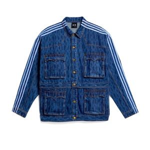 IVY PARK x adidas Tonal Monogram Denim Jacket - Dark Navy